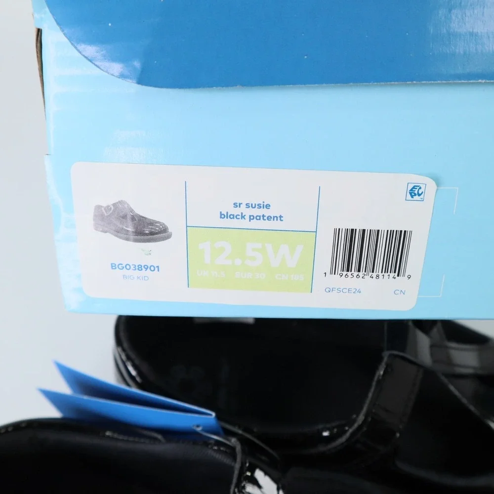 Stride Rite Big Girls Sr Susie Mary Jane Flats Size 12.5 Shoes Black Patent NEW